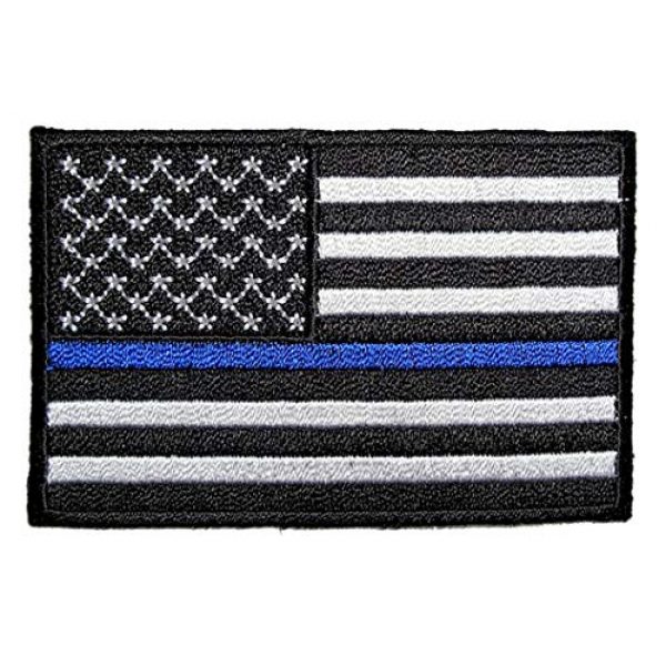 ASA Techmed Airsoft Morale Patch 2 ASA Techmed 4 Pack US USA Flag Embroidered Patch Thin Blue Line Police Emblem Military Iron On Sew On Tactical Morale Patch for Hats Backpacks Caps Jackets + More