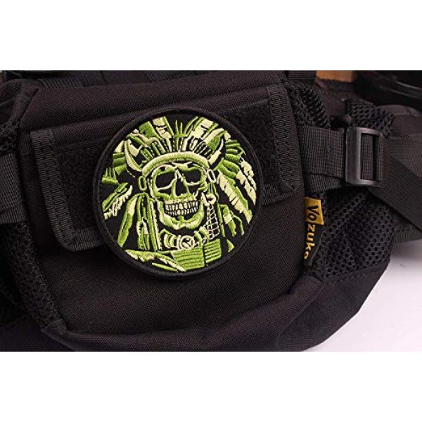 VOZUKO Airsoft Morale Patch 4 Tactical Morale Patches - Bundle 2 Pieces Full Embroidery Hook Backed With Loop Attachment