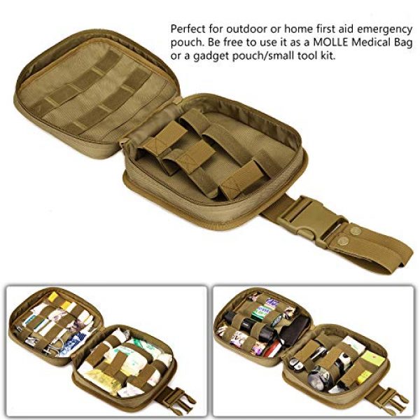 Protector Plus Tactical Pouch 7 Protector Plus Tactical Drop Leg Bag Military First Aid Kit Pouch MOLLE Medical Utility Waist Pack IFAK Tool Gear Case Outdoor Emergency Survival Supplies (Bag Only)