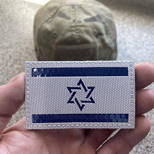 Backwoods Barnaby Airsoft Morale Patch 2 Backwoods Barnaby Israel Infrared/Reflective Flag Patch/IR IFF Morale Military Tactical Patch with Hook & Loop (2" x 3.25")