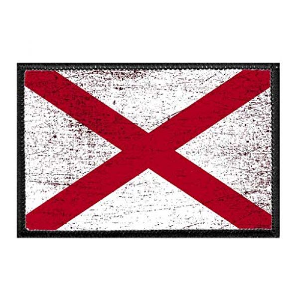 P PULLPATCH Airsoft Morale Patch 1 Alabama State Flag - Color - Distressed Morale Patch | Hook and Loop Attach for Hats, Jeans, Vest, Coat | 2x3 in | by Pull Patch