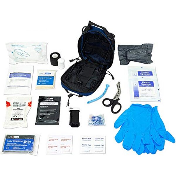 LINE2design Tactical Pouch 3 LINE2design Complete Survival Kit - EMS EMT Emergency Response Fully Stocked Tactical Molle Bag - Advanced First Aid Medical Supplies - Heavy Duty Outdoor Gear EDC IFAK Pouch Stop Bleeding Kit - Navy