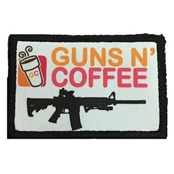 RedheadedTshirts Airsoft Morale Patch 1 Guns and Coffee Morale Patch. Perfect for your Tactical Military Army Gear, Backpack, Operator Baseball Cap, Plate Carrier or Vest. 2x3" Hook Patch. Made in the USA