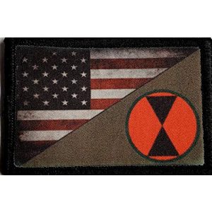 RedheadedTshirts Airsoft Morale Patch 1 Full Color 7th Infantry Division USA Flag Morale Patch Tactical Military. 2x3" Hook and Loop Made in The USA