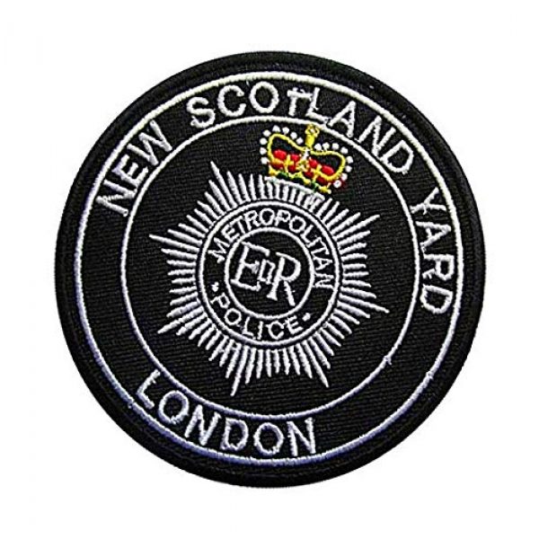 Embroidery Patch Airsoft Morale Patch 3 UK British New Scotland Yard - London Military Hook Loop Tactics Morale Embroidered Patch