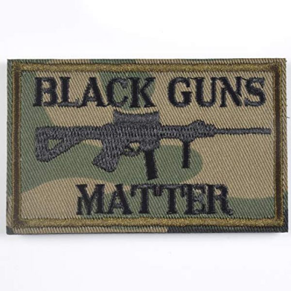 J.CARP Airsoft Morale Patch 1 Black Guns Matter - 2x3 Decorative Morale Patch (Multicam with Spice), Green