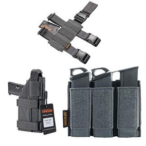 EXCELLENT ELITE SPANKER Tactical Pouch 1 Tactical Drop Leg Holster Adjustable Pistol Holster Universal Triple Pistol Mag Pouch
