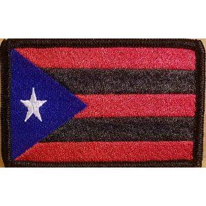 Fast Service Designs Airsoft Morale Patch 1 Puerto RICO Flag Embroidered Patch with Hook & Loop Tactical Morale Shoulder Boricua Patch Black Border #1