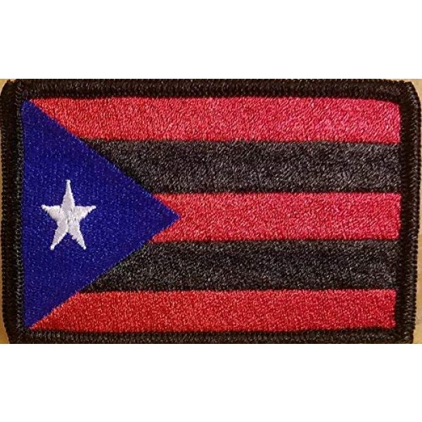 Fast Service Designs Airsoft Morale Patch 1 Puerto RICO Flag Embroidered Patch with Hook & Loop Tactical Morale Shoulder Boricua Patch Black Border #1