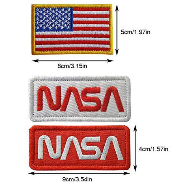 CN11011 Airsoft Morale Patch 3 6 Pieces NASA Patches Hook and Loop Backing Tactical Us Flag NASA Logo 100th Space Shuttle Mission with Sew On Morale Lot Military Embroidered Patches Tactical Flag Patch