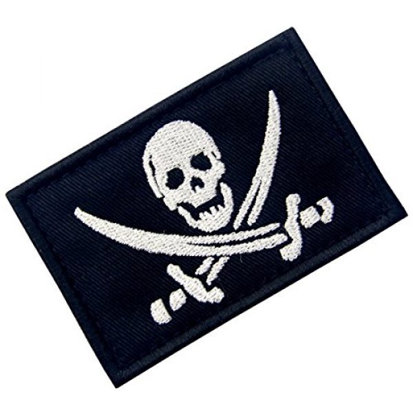 EmbTao Airsoft Morale Patch 4 Glow in Dark Pirate Flag Military Morale Applique Fastener Hook & Loop Patch