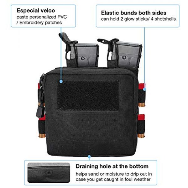 ProCase Tactical Pouch 3 ProCase Tactical Admin Molle Pouch with 2 Rifle Magazine Pouch for M4 G36 HK416 AR AK 5.56/7.62 mm Magazines -Black