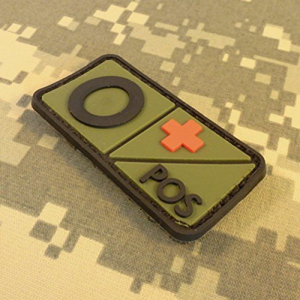 LEGEEON Airsoft Morale Patch 2 LEGEEON Olive Drab OD Blood Type Morale Tactical PVC Rubber 3D Touch Fastener Patch