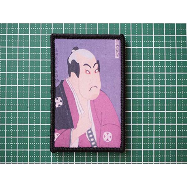 WAPPEN-YA DONGRI Airsoft Morale Patch 2 Morale Patch Hook and Loop Toshusai Sharaku Japan Ukiyo-e A0577 (Type3)