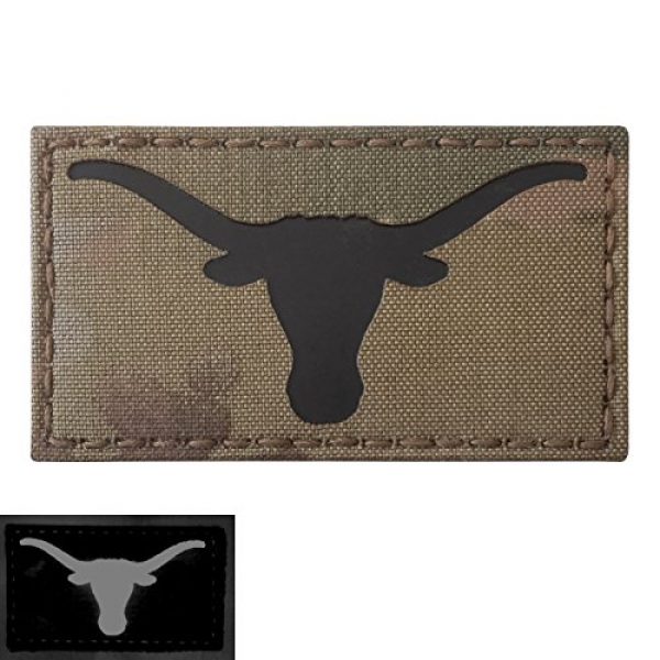 Tactical Freaky Airsoft Morale Patch 5 Texas Longhorn Multicam Infrared IR 3.5x2 IFF Tactical Morale Fastener Patch