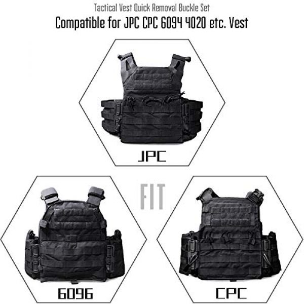 LIVANS Tactical Pouch 2 LIVANS Quick Release Buckle Set for Plate Carrier, Molle Side Belt Cummerbund Fast Fit Buckle Set Single Point Quick Release Assembly