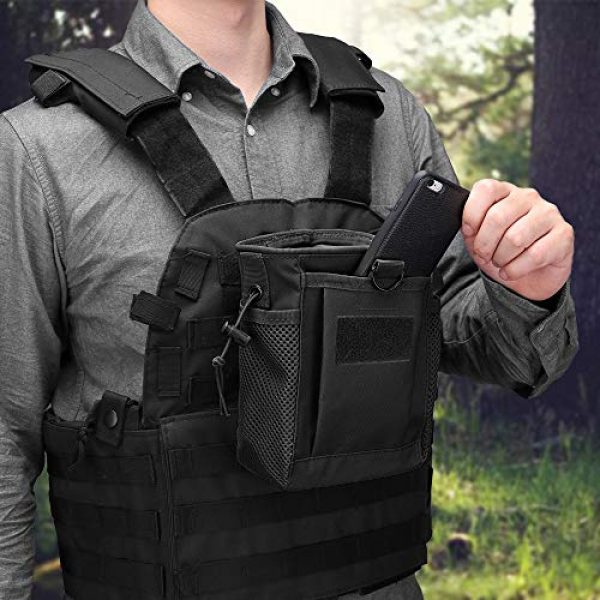 AMYIPO Tactical Pouch 7 AMYIPO Tactical Hip Holster Bag Outdoor Pouch Molle Drawstring Magazine Dump Pouch, Military Adjustable Belt Utility Pouch