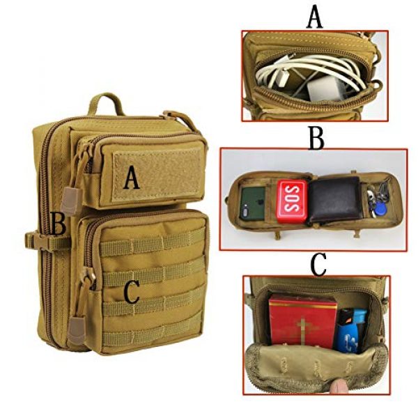 BREEZEY Tactical Pouch 7 BREEZEY EDC Bag Phone Holder Pouch Camping Hiking MOLLE System Backpack Utility Waist Bag