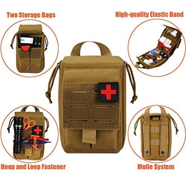 LGL Tactical Pouch 3 Tactical Sling Bag Tactical Pouches - Tactical Molle First Aid Kit Survival Bag 1000D Nylon Emergency Pouch Military Outdoor Travel Waist Pack Camping Lifesaving Case Tool Pouch Bag Mini Utility Pouch