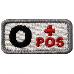 EmbTao Airsoft Morale Patch 1 EmbTao Type O Positive Tactical Blood Type Fastener Hook&Loop Patch - Black & Red - 2"x1"