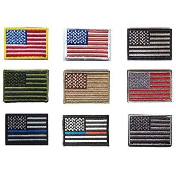 Tvoip Airsoft Morale Patch 1 Tvoip 9Pcs New American Flag Tactical Morale Patches US Army Badge Armband Patch Jeans Backpack Jacket