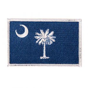 Desert Cactus Airsoft Morale Patch 1 South Carolina Flag Patch 3.5 inch x 2.25 inch Iron On Sew Embroidered Tactical Backpack Hat Bags (Single Patch)