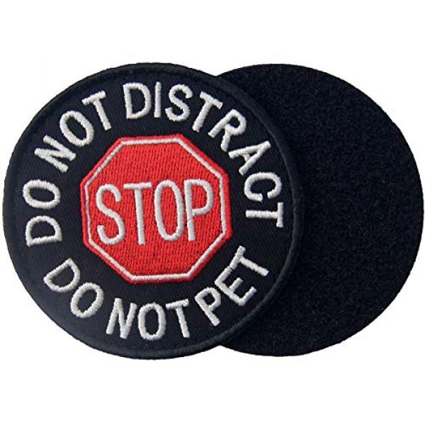 ODSP Airsoft Morale Patch 2 ODSP Service Dog Stop Do Not Distract Do Not Pet Emblem Embroidered Fastener Hook & Loop Tactical Morale Patch for Harness Vest 3 inches Wide by 3 inches Tall Pack of 2