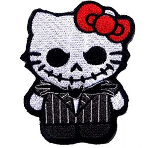 Embroidered Patch Airsoft Morale Patch 1 Jack Nightmare Before Christmas Hello Kitty 3D Tactical Patch Military Embroidered Morale Tags Badge Embroidered Patch DIY Applique Shoulder Patch Embroidery Gift Patch