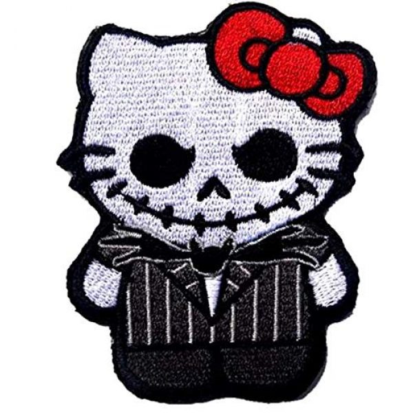 Embroidered Patch Airsoft Morale Patch 1 Jack Nightmare Before Christmas Hello Kitty 3D Tactical Patch Military Embroidered Morale Tags Badge Embroidered Patch DIY Applique Shoulder Patch Embroidery Gift Patch