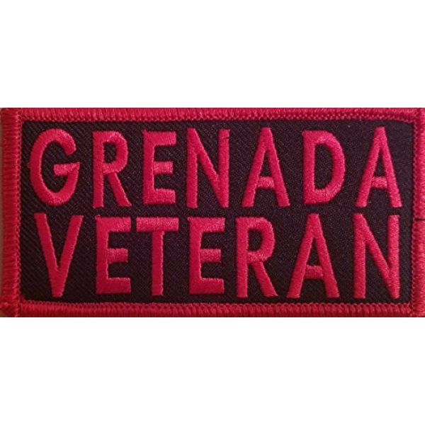 Fast Service Designs Airsoft Morale Patch 1 Grenada Veteran Patch Iron-On Embroidered Applique Patch Tactical Morale Travel Emblem Red Border