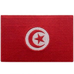 EmbTao Airsoft Morale Patch 1 EmbTao Tunisia Flag Patch Embroidered National Morale Applique Iron On Sew On Tunisian Emblem