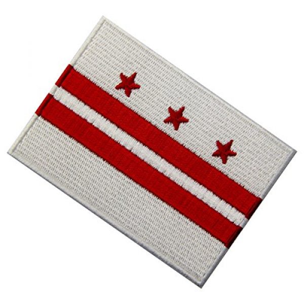 EmbTao Airsoft Morale Patch 4 Washington DC State Flag Embroidered Patch Iron On Sew On District of Columbia Emblem