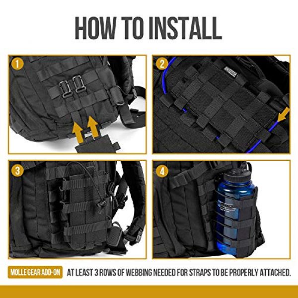 OneTigris Tactical Pouch 3 OneTigris ROC Minimalist Adjustable Bottle Holster MOLLE Panel Gear Holder Universal Fit 600ml to 1000ml Water Bottle