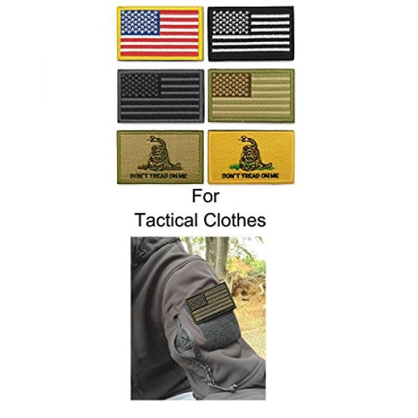 WZT Airsoft Morale Patch 3 WZT Bundle 6 Pieces American Flag Tactical Morale Military Patch Set