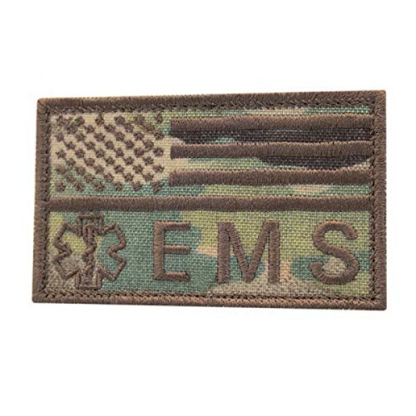 LEGEEON Airsoft Morale Patch 1 LEGEEON Multicam American EMS Medic 2x3.25 Paramedic MED EMT USA Flag Morale Tactical Hook-and-Loop Cap Patch