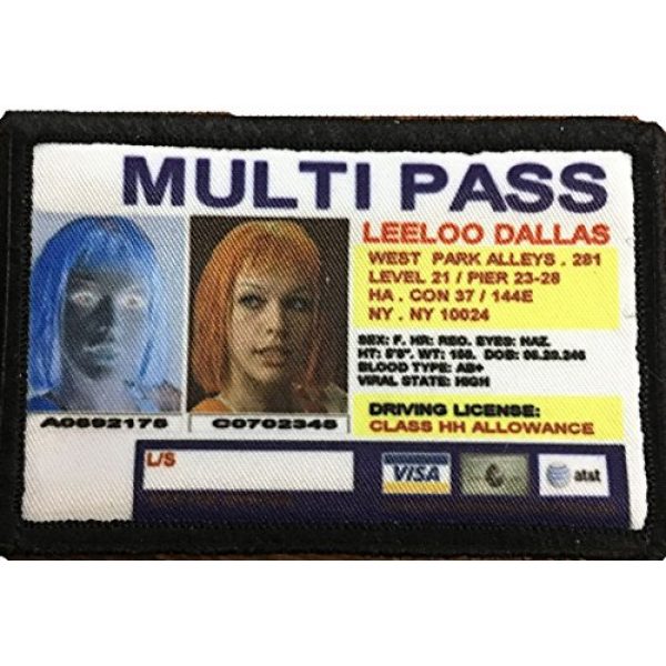 RedheadedTshirts Airsoft Morale Patch 1 Fifth Element Leeloo Dallas Multipass Morale Patch. 2x3" Hook and Loop Patch. Made in The USA