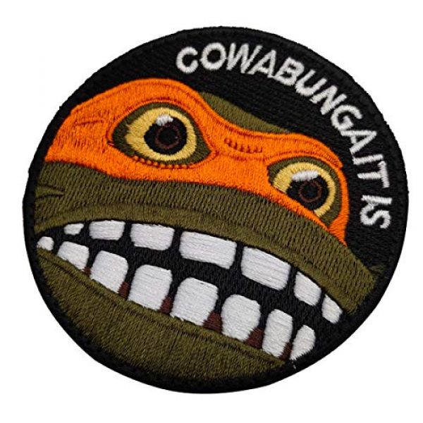 ODSP Airsoft Morale Patch 6 Cowabunga It is Embroidered Patch Sew on Appliques Decorate Badge Hook-Backed Morale Patches Emblem DIY Accessories 3 Inch