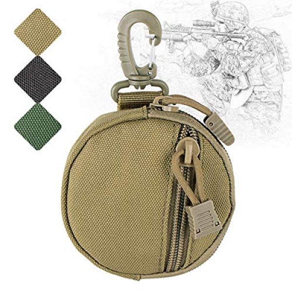 IronSeals Tactical Pouch 1 IronSeals Outdoor Circle Carrying Key Holder Case Small Zipper Coin Purse Keychain Wallet Bag
