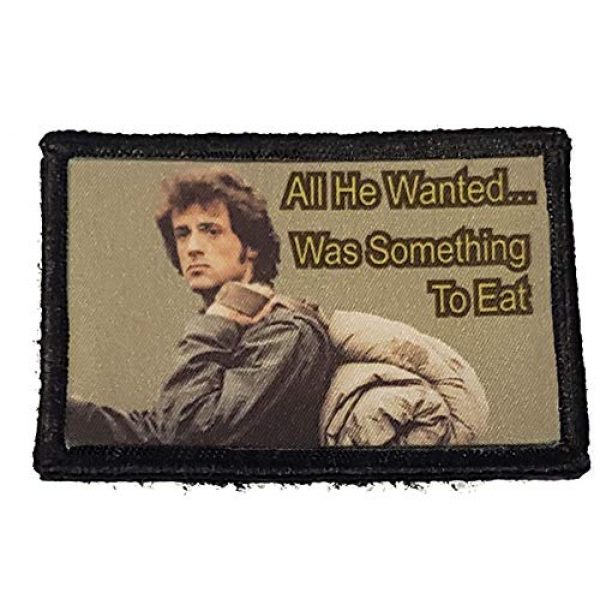RedheadedTshirts Airsoft Morale Patch 1 Rambo All He Wanted was Something to Eat Morale Patch -Made in The USA- Funny Tactical Army Hook Patches Perfect for Your Plate Carrier Military Vest, hat, Backpack. Funny Patch by Redheadedtshirts!