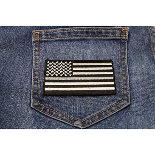 Ivamis Trading Airsoft Morale Patch 2 Thin Silver Line American Flag for Corrections - 3.5x2 inch. Embroidered Iron on Patch