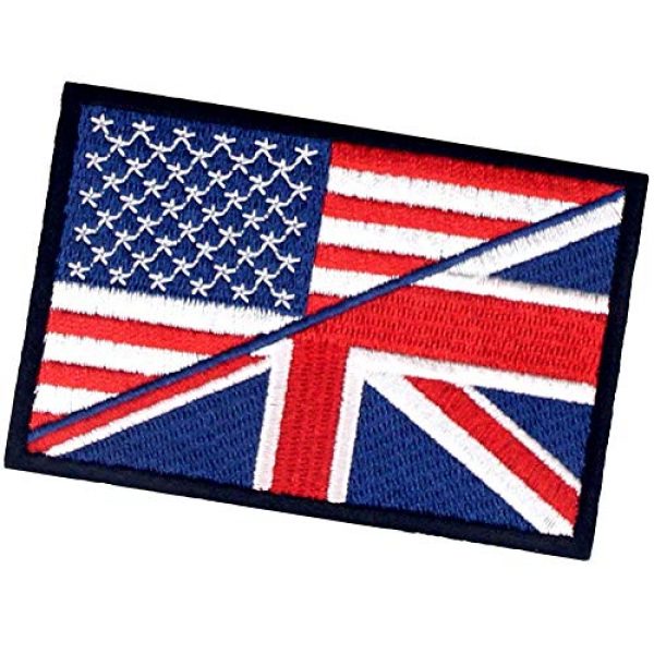 EmbTao Airsoft Morale Patch 4 USA American UK Union Jack Flag Patch Embroidered Morale Applique Iron On Sew On Emblem