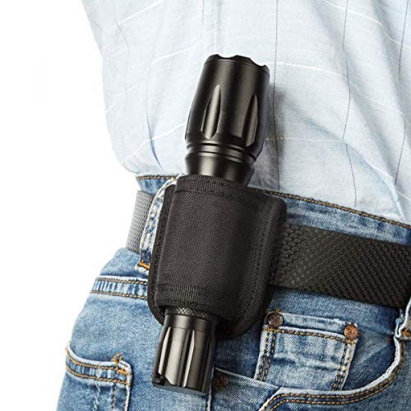 LUITON Tactical Pouch 2 2-Pack Tactical Flashlight Holster Clip-On Flashlight Pouch for Tactical Torch Handheld LED Flashlight Holster for Duty Belt Carry Case Holder Compact Light Holder(Open Top)
