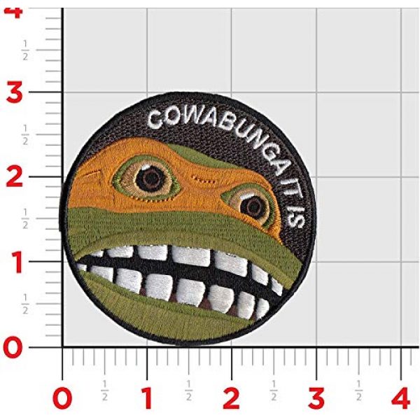 CowaBunga Airsoft Morale Patch 2 Cowabunga It is Embroidered Hook-Backed Morale Patch, Embroidered Patch Sew on Appliques Decorate Badge Hook-Backed Morale Patches Emblem DIY Accessories 3 Inch