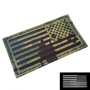 Tactical Freaky Airsoft Morale Patch 1 AOR2 IR USA American Reversed Flag 2x3.5 NWU Type III Navy Seals DEVGRU Stars and Stripes Morale Touch Fastener Patch