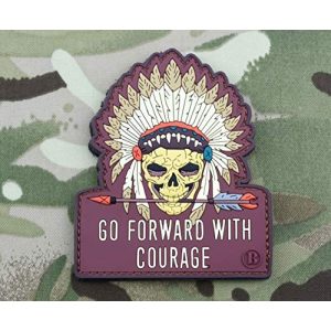BritKitUSA Airsoft Morale Patch 1 BritKitUSA Go Forward with Courage Morale 3D PVC Patch Chief White Eagle Warrior Skull