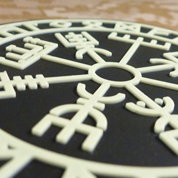LEGEEON Airsoft Morale Patch 5 LEGEEON Glow Dark Vegvisir Viking Compass Norse Rune Morale Tactical PVC Rubber 3D Fastener Patch