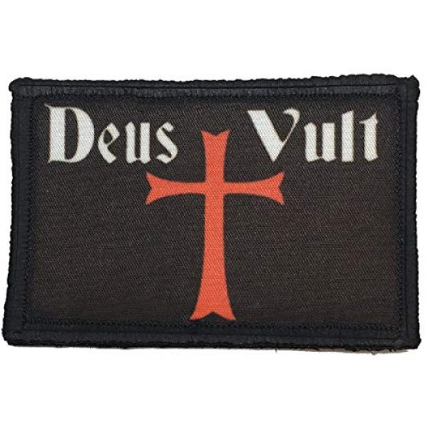 RedheadedTshirts Airsoft Morale Patch 1 Deus Vult Crusader Morale Patch Funny Tactical Military 2x3"