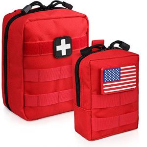 LIVANS Tactical Pouch 1 LIVANS Tactical MOLLE EMT Pouch, Tactical EDC Medical Pouches 2 Packs Molle Pouches Compact EDC Tool Pouch First Aid Kit Molle IFAK Bag for Outdoor Activities Include Free Bouns Patches