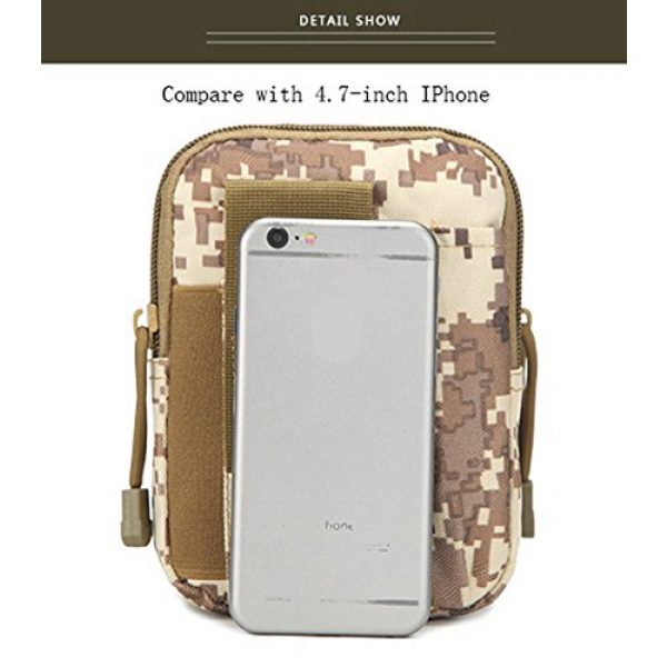 Brvman Tactical Pouch 3 Tactical Waist Outdoor Pockets Purse 5.6 Inch Mobile Phone Bag