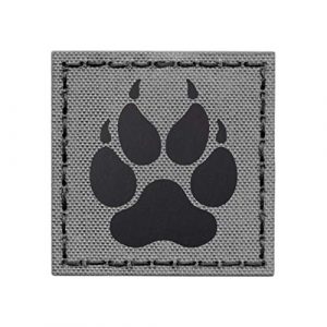 Tactical Freaky Airsoft Morale Patch 1 IR K9 Dog Handler Paw K-9 2x2 Wolf Gray Tactical Morale Fastener Patch